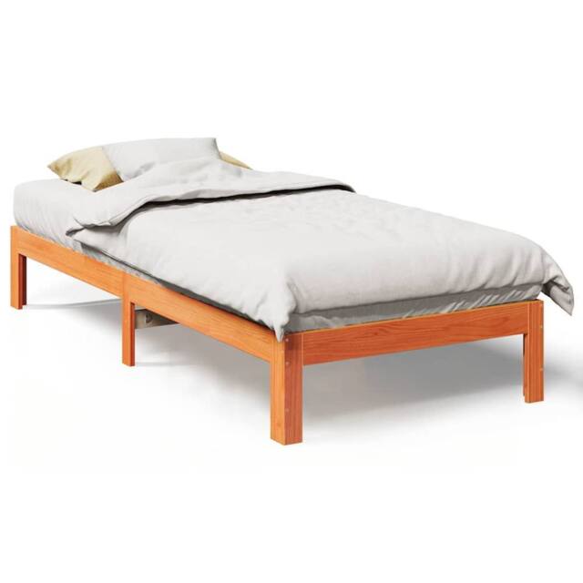 Berkfield Home Bed Frame without Mattress Wax Brown 80x200 cm Solid Wood Pine - image 1