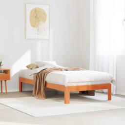 Berkfield Home Bed Frame without Mattress Wax Brown 80x200 cm Solid Wood Pine - thumbnail 4