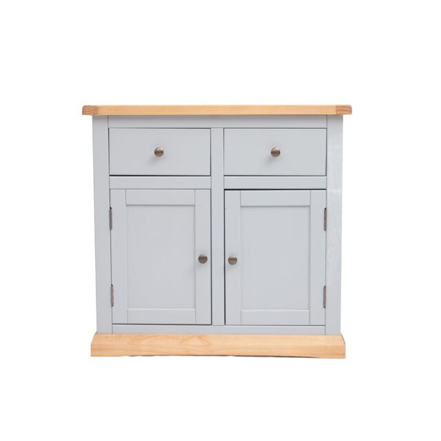 Cabinet Bits Bomporto Light Grey 2 Drawer 2 Door Sideboard Brass Knob - image 1