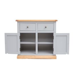 Cabinet Bits Bomporto Light Grey 2 Drawer 2 Door Sideboard Brass Knob - thumbnail 5