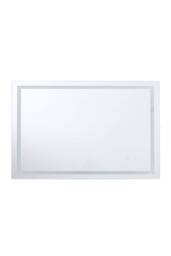 Living and Home Anti-fog Bathroom Mirror with Dimmable LED Light in White - thumbnail 1