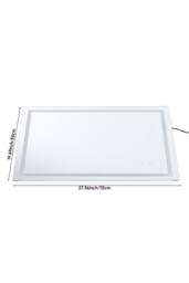 Living and Home Anti-fog Bathroom Mirror with Dimmable LED Light in White - thumbnail 8