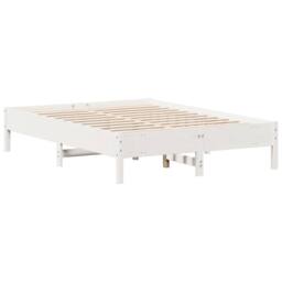 Berkfield Home Beautiful Bed Frame without Mattress White 135x190 cm Double Soli - thumbnail 6