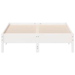 Berkfield Home Beautiful Bed Frame without Mattress White 135x190 cm Double Soli - thumbnail 4