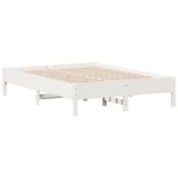 Berkfield Home Beautiful Bed Frame without Mattress White 135x190 cm Double Soli - thumbnail 3