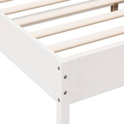Berkfield Home Beautiful Bed Frame without Mattress White 135x190 cm Double Soli - thumbnail 7