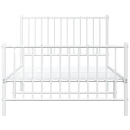 Berkfield Home Metal Bed Frame with Headboard & Footboard White 100x190 cm - thumbnail 6