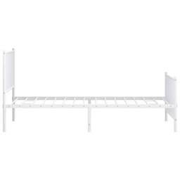 Berkfield Home Metal Bed Frame with Headboard & Footboard White 100x190 cm - thumbnail 7