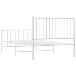 Berkfield Home Metal Bed Frame with Headboard & Footboard White 100x190 cm - thumbnail 8