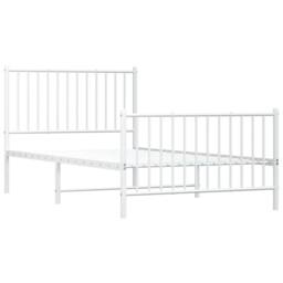 Berkfield Home Metal Bed Frame with Headboard & Footboard White 100x190 cm - thumbnail 4