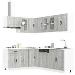 Berkfield Home Elegant 11 Piece Kitchen Cabinet Set Kalmar Grey Sonoma Engineere - thumbnail 2