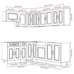 Berkfield Home Elegant 11 Piece Kitchen Cabinet Set Kalmar Grey Sonoma Engineere - thumbnail 8