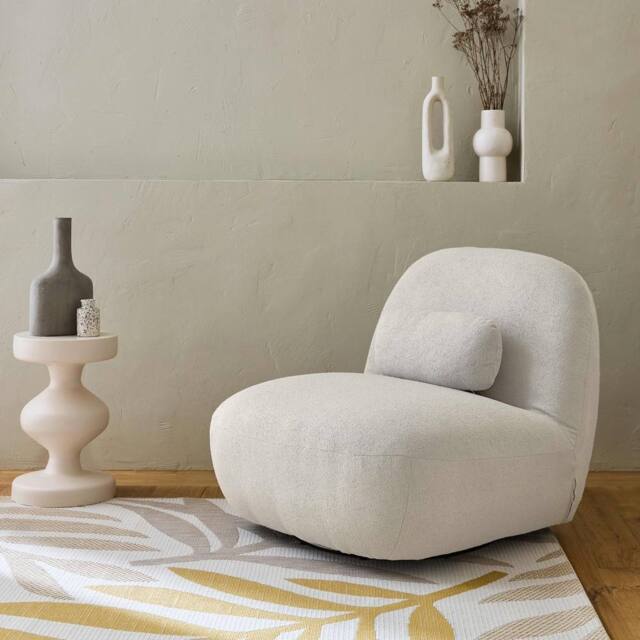 sweeek Textured terry swivel armchair in Cream - image 1