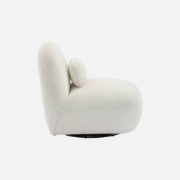 sweeek Textured terry swivel armchair in Cream - thumbnail 3