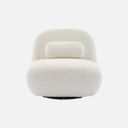 sweeek Textured terry swivel armchair in Cream - thumbnail 2