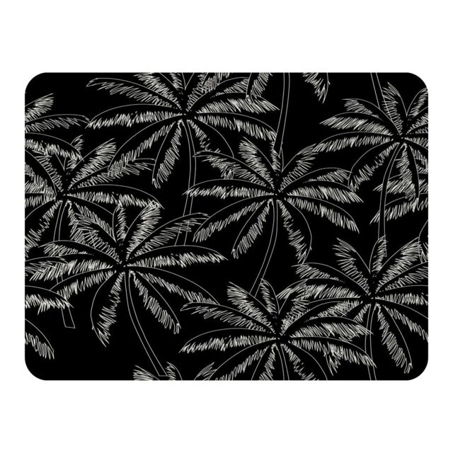 Benjamin Tate Design White Palm Trees On Black Blanket in Natural - Size: 120 cm x 150 cm - image 1