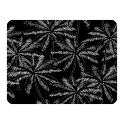Benjamin Tate Design White Palm Trees On Black Blanket in Natural - Size: 120 cm x 150 cm - thumbnail 1