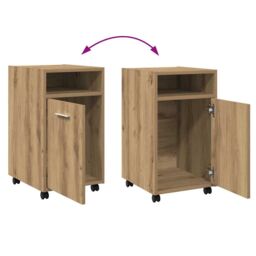 Berkfield Home Cabinet with Wheels Artisan Oak 33x38x60 cm Engineered Wood in Brown - Size: 33 x 38 x 60 cm - thumbnail 8