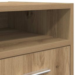 Berkfield Home Cabinet with Wheels Artisan Oak 33x38x60 cm Engineered Wood in Brown - Size: 33 x 38 x 60 cm - thumbnail 9