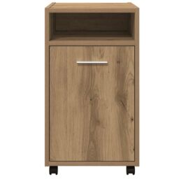 Berkfield Home Cabinet with Wheels Artisan Oak 33x38x60 cm Engineered Wood in Brown - Size: 33 x 38 x 60 cm - thumbnail 4