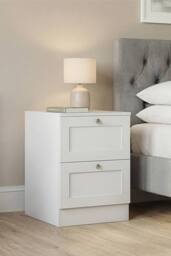 Home Discount Vida Designs Altino 2 Drawer Bedside Cabinet Chest Bedroom Furniture in White