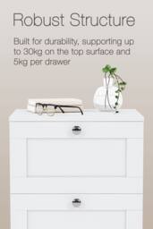 Home Discount Vida Designs Altino 2 Drawer Bedside Cabinet Chest Bedroom Furniture in White - thumbnail 4