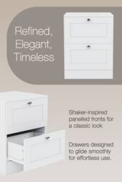 Home Discount Vida Designs Altino 2 Drawer Bedside Cabinet Chest Bedroom Furniture in White - thumbnail 2