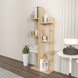 Decorotika Lusia 4-tier Bookcase Shelving Unit in Light Oak - thumbnail 2
