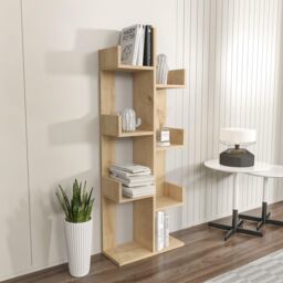 Decorotika Lusia 4-tier Bookcase Shelving Unit in Light Oak - thumbnail 3