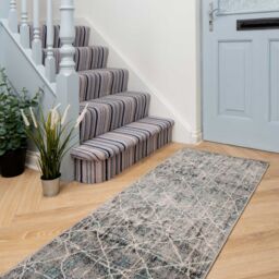 Kukoon Slate Grey Distressed Low Pile Area Rug - Size: 60 cm x 240 cm - thumbnail 4