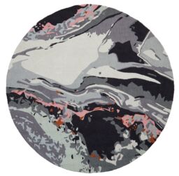 Orsina Abstract Multicolour Round Rug, Hand-Tufted Wool & Cotton Rug For Living Room & Bedroom - Size: 100 cm diameter - thumbnail 1