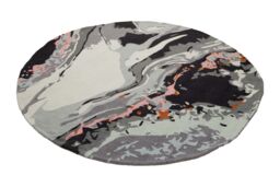 Orsina Abstract Multicolour Round Rug, Hand-Tufted Wool & Cotton Rug For Living Room & Bedroom - Size: 100 cm diameter - thumbnail 2