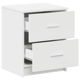Berkfield Home Bedside Cabinets 2 pcs with 2 Drawers White 40x36x50 cm in Black - Size: 40 x 36 x 50 cm - thumbnail 5