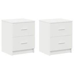 Berkfield Home Bedside Cabinets 2 pcs with 2 Drawers White 40x36x50 cm in Black - Size: 40 x 36 x 50 cm - thumbnail 2