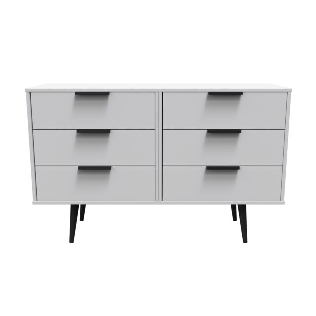 Ready Assembled 2 U Fuji 6 Drawer Wide Chest (Ready Assembled) in Light Grey - image 1