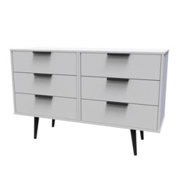 Ready Assembled 2 U Fuji 6 Drawer Wide Chest (Ready Assembled) in Light Grey - thumbnail 3