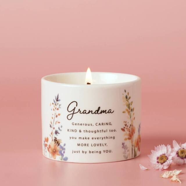 The Cottage Garden Mother's Day Ceramic Candle 100g - Grandma in White - image 1