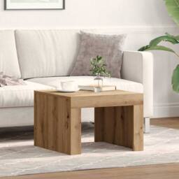 Berkfield Home Modern Coffee Table Artisan oak 50 x 50 x 35 cm Engineered wood in Brown - thumbnail 2