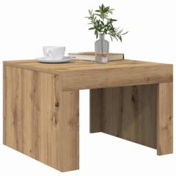 Berkfield Home Modern Coffee Table Artisan oak 50 x 50 x 35 cm Engineered wood in Brown - thumbnail 1