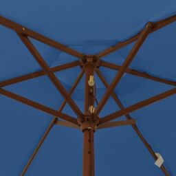 Berkfield Home Garden Parasol with Wooden Pole Azure Blue 196x231 cm - thumbnail 6