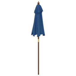 Berkfield Home Garden Parasol with Wooden Pole Azure Blue 196x231 cm - thumbnail 5