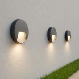 CGC Lighting Primrose Black LED Round Outdoor Down Wall Light