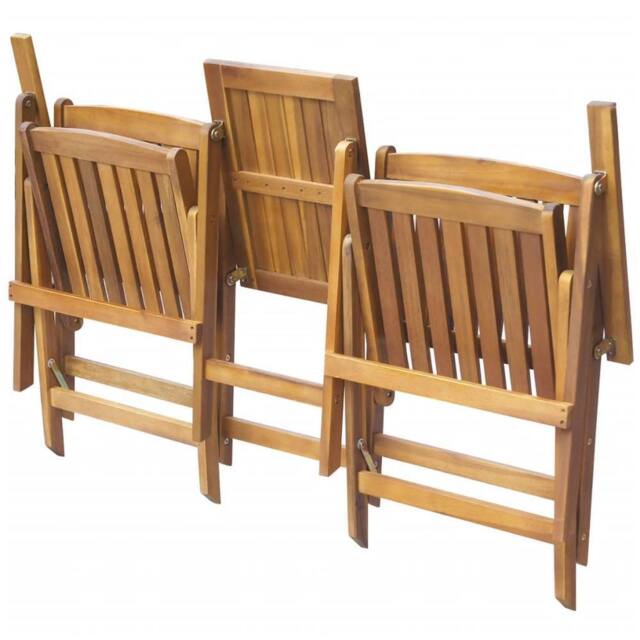 Berkfield Home Classic Folding Garden Bench with Tea Table 140 cm Solid Acacia Wood in Brown - image 1