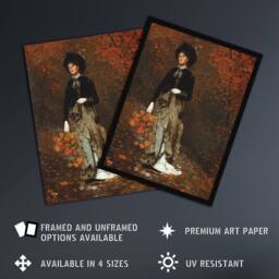 "Artery8 Autumn Woman Portrait Winslow Homer Wall Art Poster Print in White - Size: W18"" x H24""" - thumbnail 2