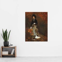 "Artery8 Autumn Woman Portrait Winslow Homer Wall Art Poster Print in White - Size: W18"" x H24""" - thumbnail 4