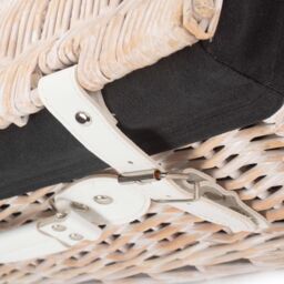Red Hamper Wicker 45cm White Picnic Basket with Cotton Lining in Black - thumbnail 5
