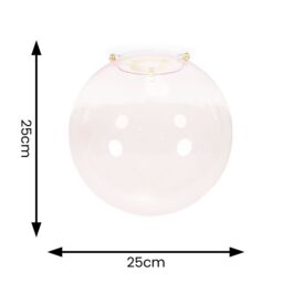 ValueLights Frenchie Pink Tinted Glass Globe Gold Easy Fit Lamp Shade - thumbnail 5