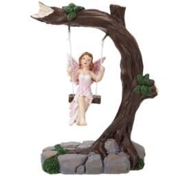 VFM e-Store Fairy on a Swing, Garden Ornament in Brown - thumbnail 1