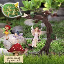 VFM e-Store Fairy on a Swing, Garden Ornament in Brown - thumbnail 3