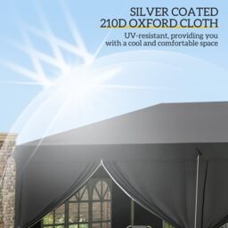 OUTSUNNY 3 x 6 m Pop Up Gazebo with Sides & Windows in Black - thumbnail 5